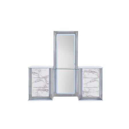 Global Furniture Usa Modern  Marble Ylime White Marble Vanity With Led 3857